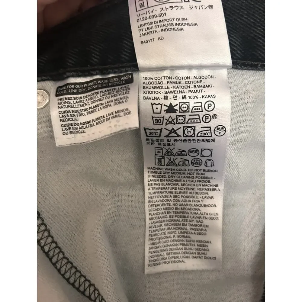 Levi's 505 Regular Fit Jeans Mens 36x30 Faded Black Straight Leg Denim